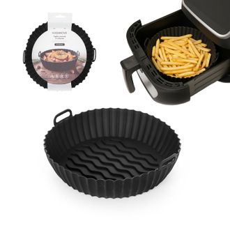 KASANOVA Teglia tonda 21 cm silicone per friggitrice ad aria nera