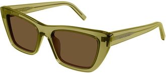 Saint Laurent SL 276 MICA 059 Womens Sunglasses Green Size 55