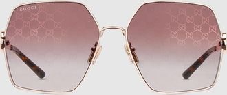 Gucci Oval Frame Sunglasses, Gold