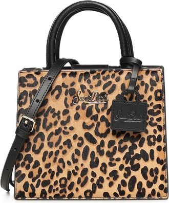 MC2 Saint Barth Structured Leopard Print Handbag with Versatile Carrying Options