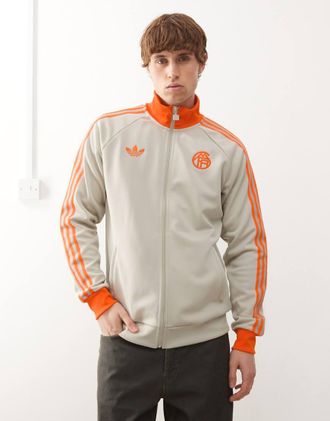 adidas adidas Football - Bayern Munich - Giacca grigia e arancione con zip-Grigio