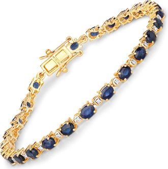 Diana M. Jewels Blue Sapphire Oval 4x3mm - 26Pcs + White Diamond F/C Round 1mm ( I1-I2/I color ) - 26Pcs ( White Pen Rhodium ) ( Box Lock With Double Safety )