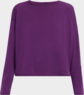 Eileen Fisher Boxy Crewneck Terry Pullover