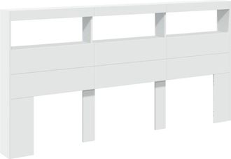 vidaXL Headboard Cabinet with led White 200x17x102 cm Vidaxl