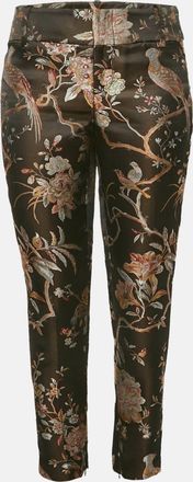 Alice & Olivia Alice + Olivia Black Floral Jacquard Trousers