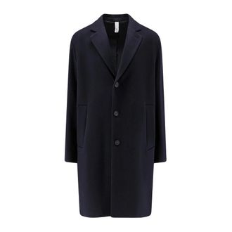 Hev&ograve; Single-Breasted Coats - Heren - Mantel - Blauw - L - Jassen