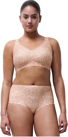 Chantelle Soft Stretch Hi Cut Brief Womens Underwear Leopard Blush, Cotton/Elastane/Nylon