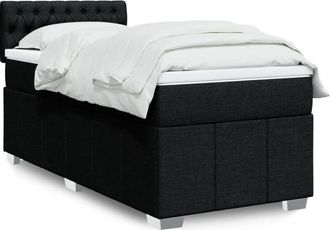 vidaXL Cama Box Spring Con Colch&oacute;n Tela Negro 80x200 Cm Vidaxl