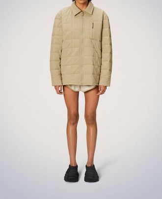 Rains Giron Liner Overshirt T1 Jacket In Sand
