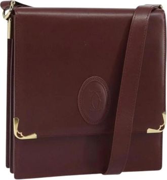 Cartier Pre-owned Cross Body Bags, female, Red, Size: ONE SIZE Pre-owned Leather Shoulder Bag