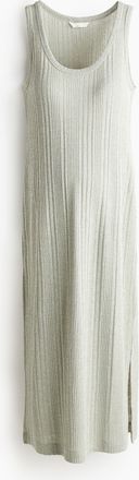 H&M MAMA Geripptes Strickkleid - Green