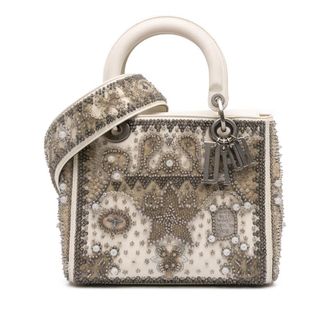 Dior Pre-owned Dior Medium Lambskin Embroidered and Beaded Lady D Lite 02-MA-1107