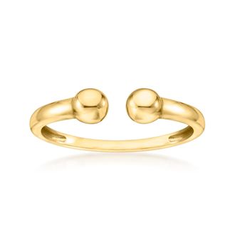 Ross-Simons Italian 14kt Yellow Gold Double-Bead Open Ring