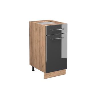 Vicco Mueble Bajo De Cocina Fame-line, Antracita Alto Brillo, 40 Cm Sin Encimera Vicco