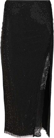 Self Portrait Midi Skirt With Rhinestones