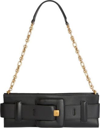 Balmain Anthem smooth leather clutch in Black at Nordstrom