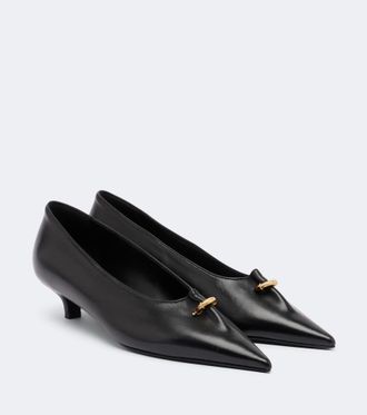 Toteme Pierced embellished leather pumps
