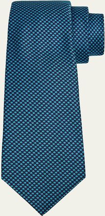 Kiton Mens Micro-Houndstooth Silk 7-Fold Tie