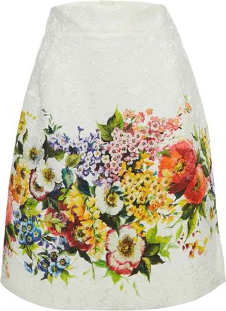 Dolce & Gabbana Gonna midi a fiori - Bianco