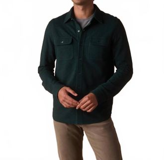 The Normal Brand Textured Knit Shirt In Emerald