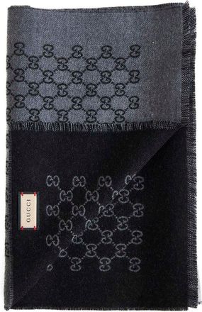 Gucci GG Jacquard Wool Scarf - Gray