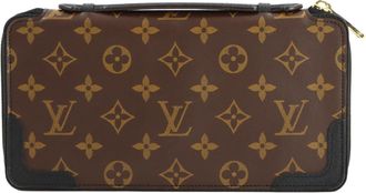 Louis Vuitton Black Brown Monogram Macassar Monogram Long Wallet (Bi-Fold) (Pre-Owned)