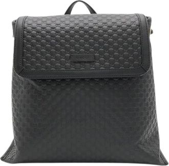 Gucci Pre-owned Vintage Leren Rugzak - Dames - Vintage Rugzakken - Zwart - ONE Size - Leer - Vintage