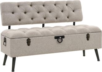 Les Tendances Les Tendances - Banco Contenedor Con Respaldo 110 Cm Tela Crema 020010951