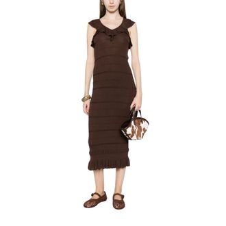 Twinset Knitted Dresses, female, Brown, Size: S Knitted Dresses