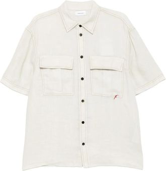 Ferragamo Camicia a maniche corte con tasche applicate - Toni neutri