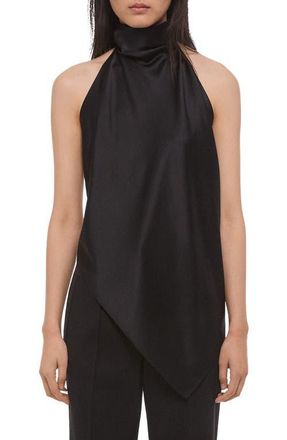Helmut Lang Tie Scarf Sleeveless Silk Top in Black at Nordstrom, Size X-Small