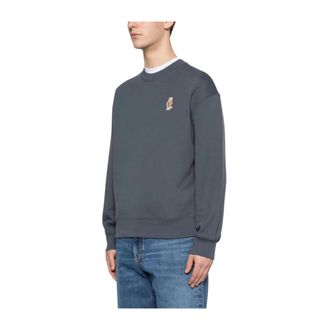 Maison Kitsun&eacute; Sweatshirts, male, Blue, Size: L Dressed Fox Comfort Sweatshirt