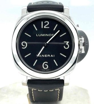 Officine Panerai Pre-owned Panerai Luminor Base Black Dial Mens Watch PAM00112