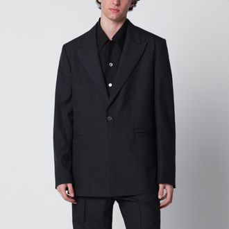 Namacheko Single-Breasted Jacket Grey Pattern in Wool