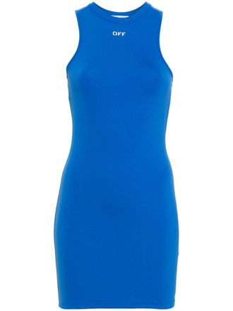 Off-white Sleek Rowing logo-print mini dress - women - Polyamide/Elastane - 36 - Blue