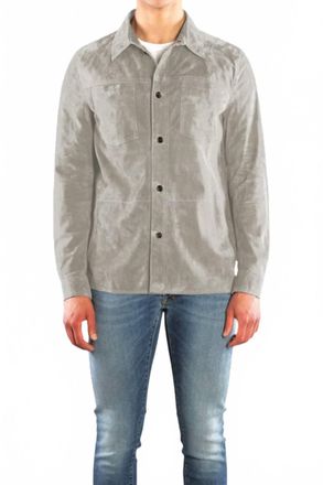 Moorer Suede Long Sleeve Shirt In Marmo