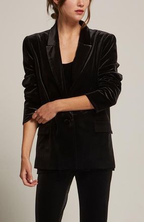 Crescent Single Breasted Velvet Blazer in Black at Nordstrom, Size Large