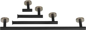 OEM Juego De 4 Soportes Para Toallas De Papel, F&aacute;ciles De Instalar, Resistentes A Los Ara&ntilde;azos Y Al &Oacute;xido, En Color Negro Y Dorado, Para Ba&ntilde;o Y Dormitorio