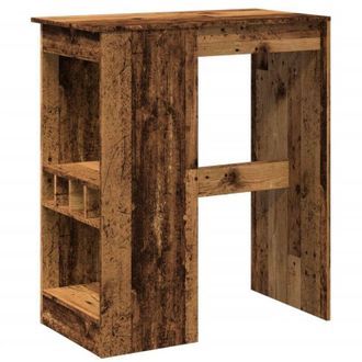 vidaXL Tavolo Bar con Rastrelliera Antico 90x47,5x103,5 cm Multistrato vidaXL