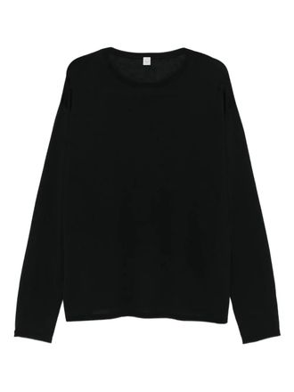 Toteme round-neck sweater - women - RWS Wool/Acetate - M - Black