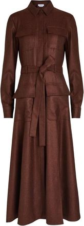 Gabriela Hearst Chemisier midi Meyer con cintura - Marrone