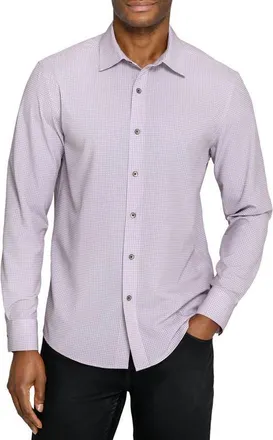 W.R.K Circle Geo Performance Long Sleeve Button Up Shirt in Pink at Nordstrom, Size Xx-Large