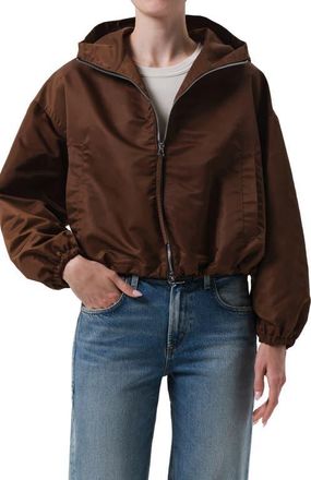 Citizens Of Humanity Crop Cotton Taffeta Windbreaker in Brown at Nordstrom, Size X-Small
