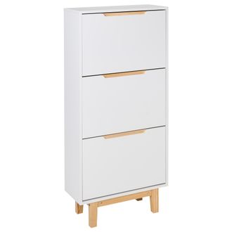 Beliani Beliani - Zapatero 3 Compartimentos Mdf Madera De Ingenier&iacute;a Blanco Sandfly