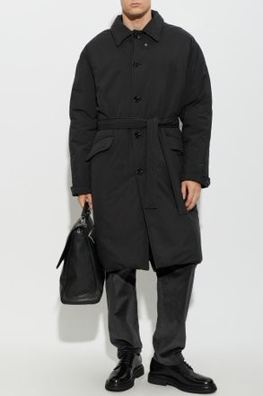 Dolce & Gabbana Insulated Coat With Belt, Mens, Black