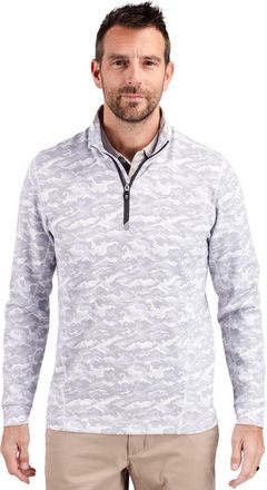 Cutter & Buck Traverse Camo Print Stretch Quarter Zip Mens Pullover Jacket