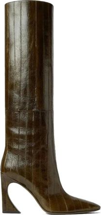 Fendi Schoenen, Dames, Bruin, 41 EU, Leer, Arco Heeled Boot