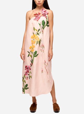 Farm Rio Womens 3D flower single-strap maxi dress