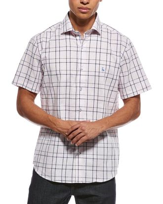 Tailorbyrd Tailorbyrd Yarn Dyed Large Check Linen-Blend Shirt