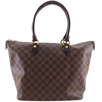 Louis Vuitton Saleya Damier Brown Canvas Handbag (Pre-Owned)